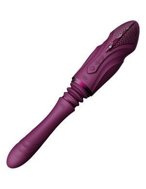 Компактна смарт секс-машина Zalo &ndash; Sesh Velvet Purple, 2 насадки, пульт ДК, кристал Swarovski