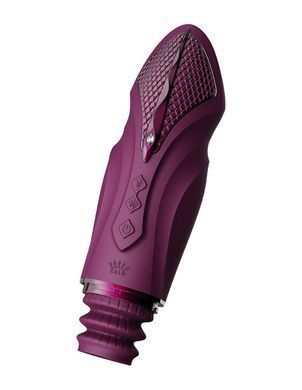 Компактна смарт секс-машина Zalo &ndash; Sesh Velvet Purple, 2 насадки, пульт ДК, кристал Swarovski