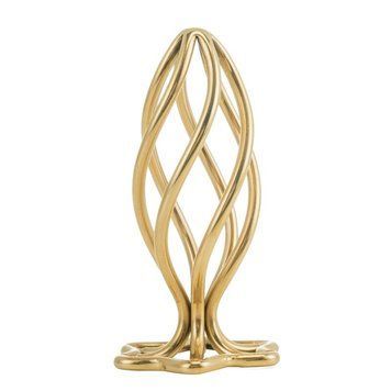 Металева анальна пробка LOCKINK SEVANDA Hollow Spiral Golden, L, золотиста, діаметр 3,9 см