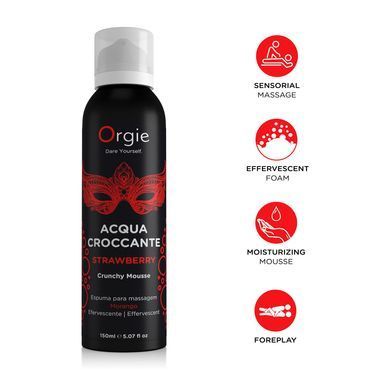 Масажна пінка Orgie &ndash; Acqua Croccante Strawberry (150 мл), ефект бульбашок, що лопаються