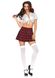 Эротический костюм школьницы Leg Avenue Classic School Girl M/L, юбка + кроп-топ на завязках